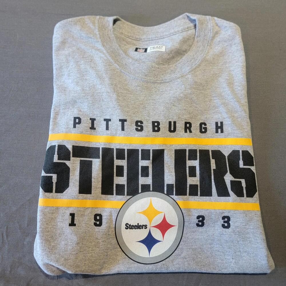 (S) NFL Team Apparel Pittsburgh Steelers Grey New Without Tags
